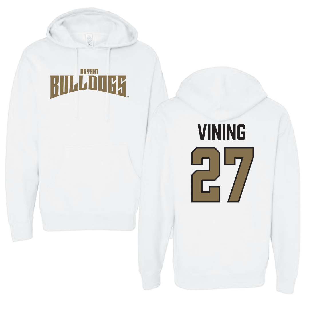 Bryant University Baseball White Classic Hoodie - #27 Aidan Vining