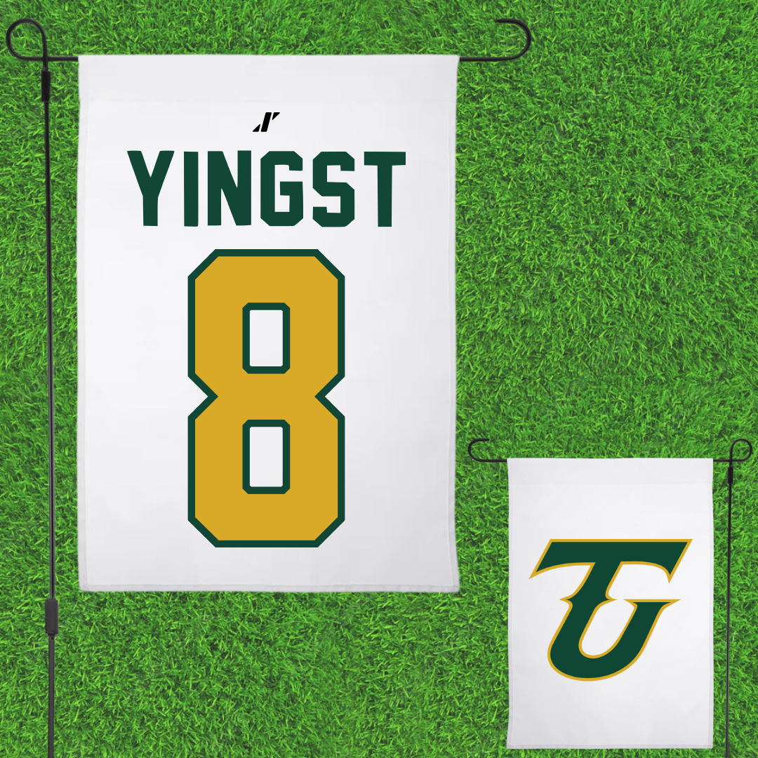 Tiffin University Baseball White Garden Flag - #8 Ryan Yingst