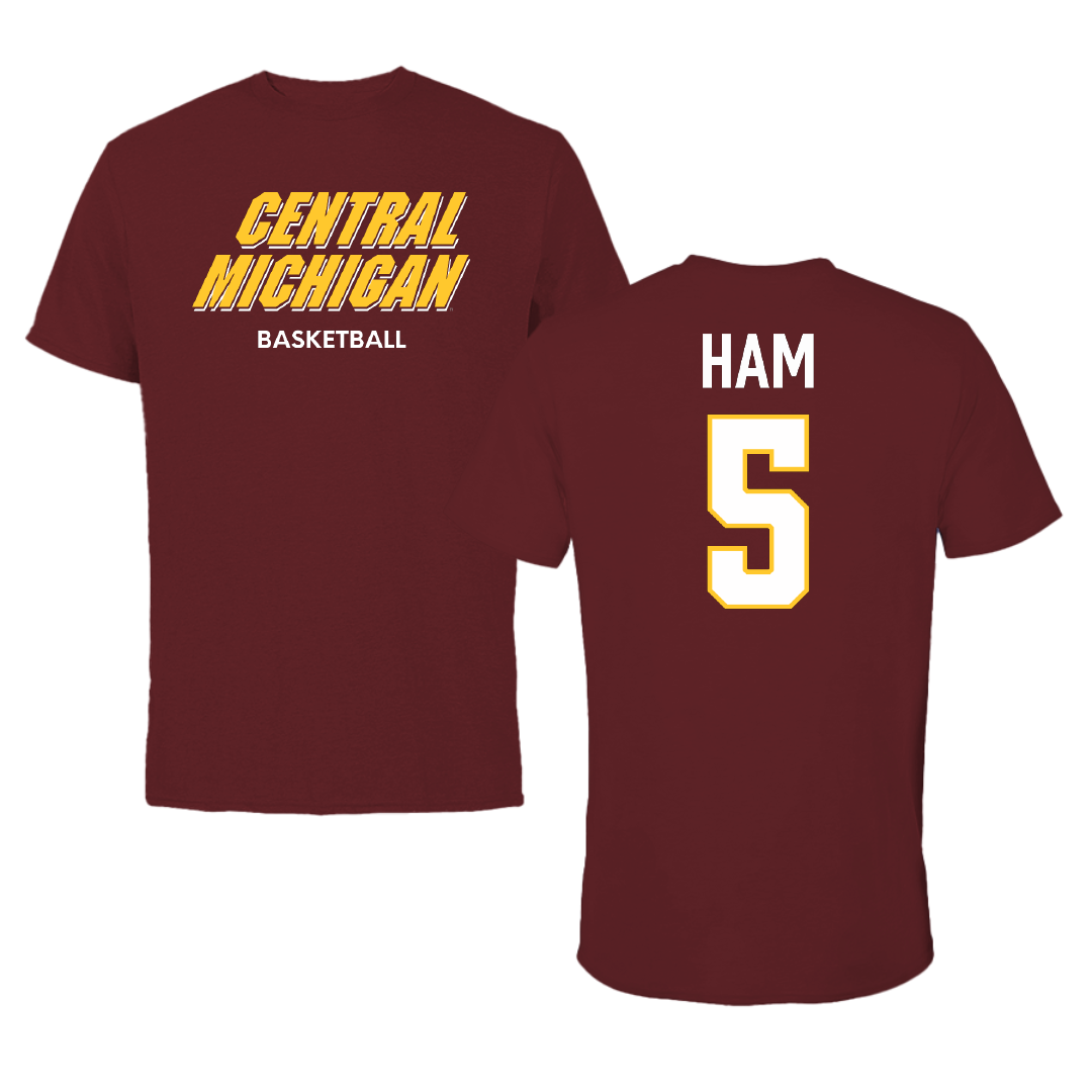 Central Michigan University Basketball (W) Maroon Tee - #5 Mayla Ham