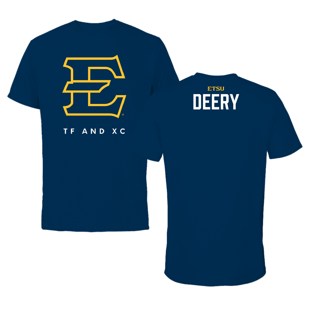 East Tennessee State University TF and XC Navy Performance Tee - Gavin Deery