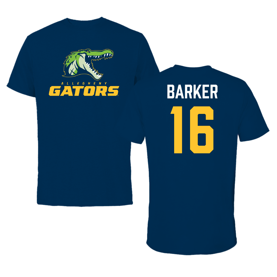 Allegheny College Football Navy Performance Tee - #16 Nick Barker
