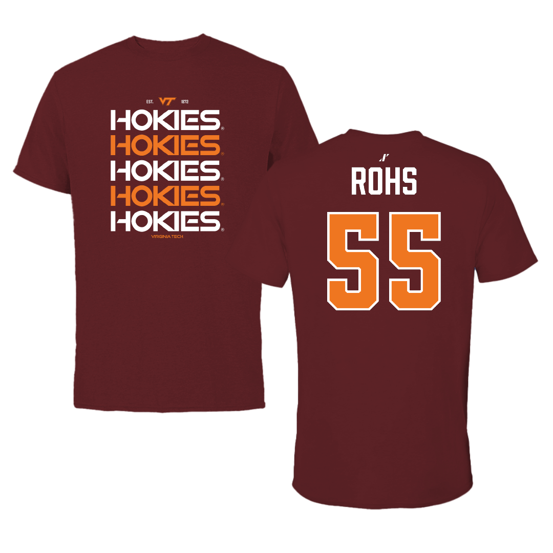 Virginia Tech Softball Maroon General Tee - #55 Annika Rohs