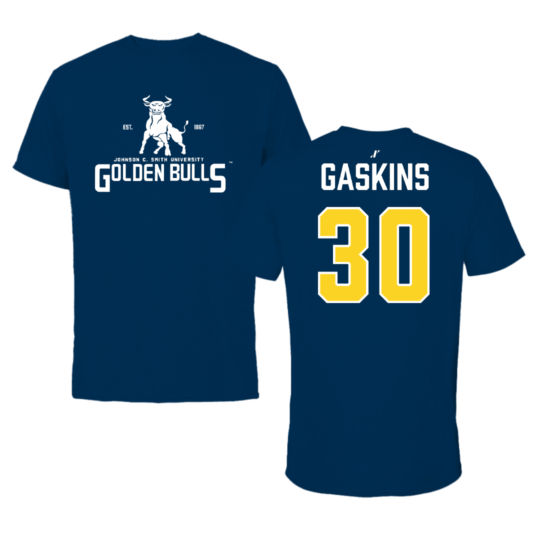 Johnson C. Smith University Football Navy General Tee - #30 Jalen Gaskins