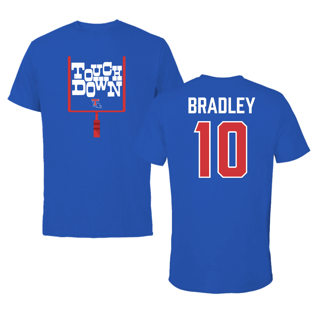 Louisiana Tech University Football Blue Touchdown Tee - #10 Jackson Bradley