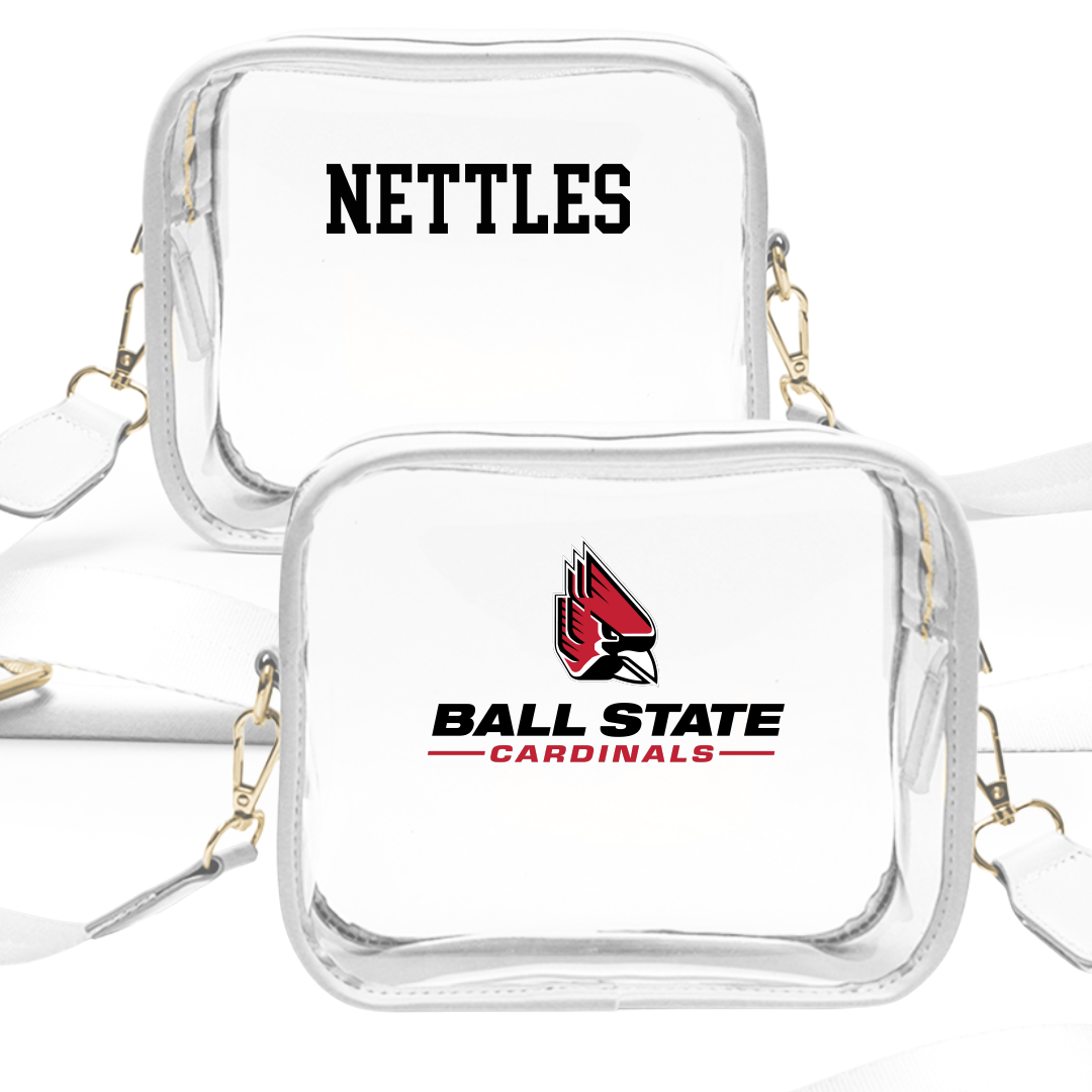 Ball State University TF and XC White Clear Stadium Bag - Kenli Nettles