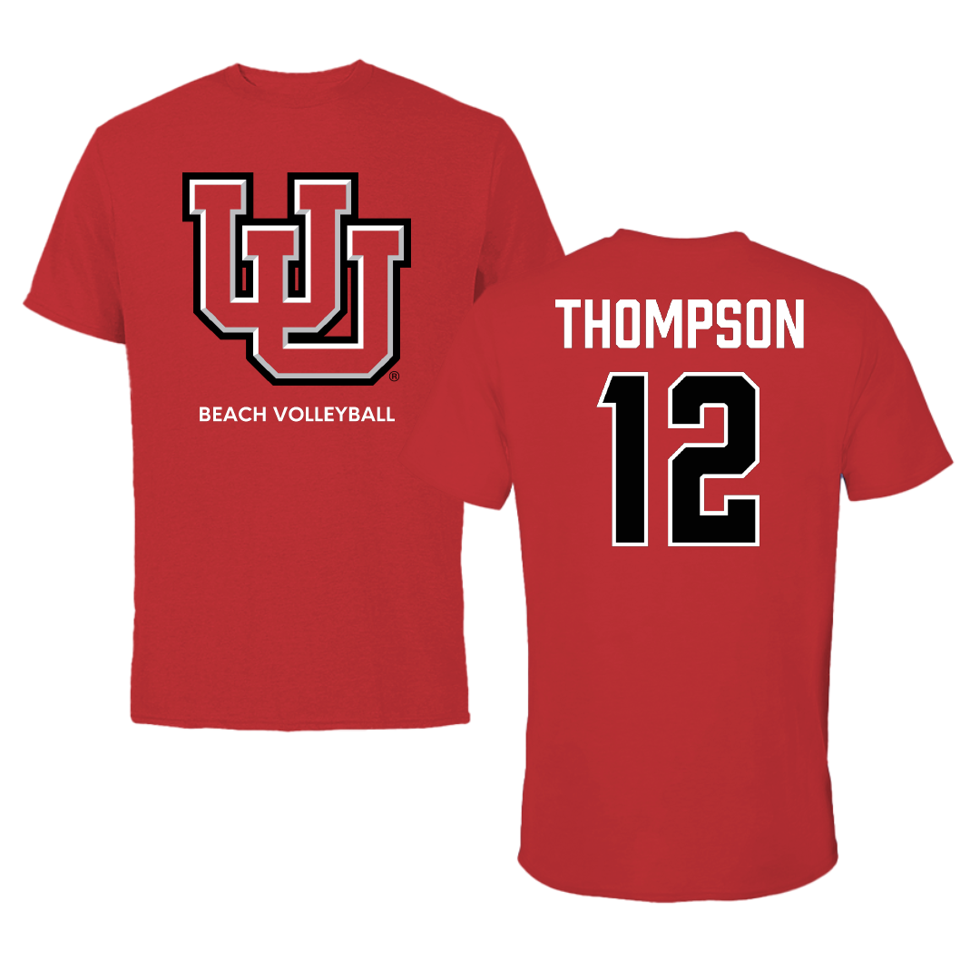 University of Utah Beach Volleyball Red Tee - #12 Siona Thompson