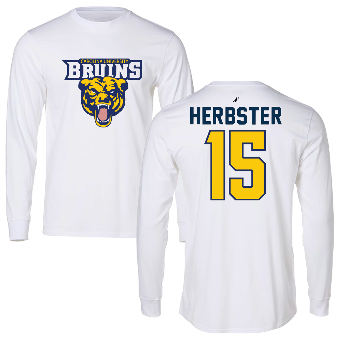 Carolina University Softball White Performance Long Sleeve - #15 Chloe Herbster