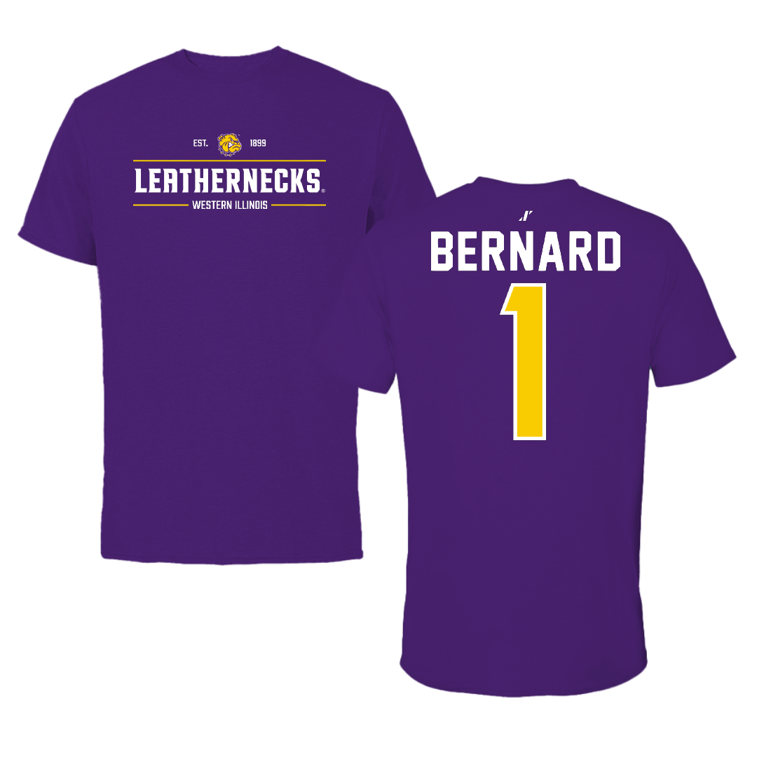 Western Illinois University Soccer Purple General Tee - #1 Ariel Bernard