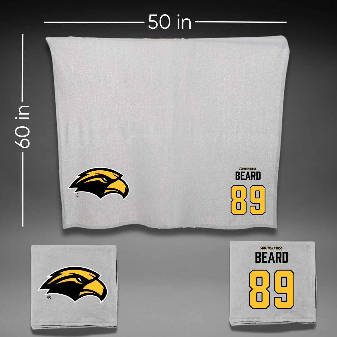 The University of Southern Mississippi Football Gray Blanket - #89 Luke Beard