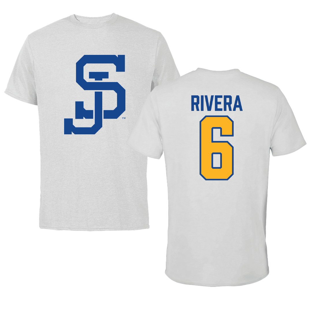 San Jose State University Soccer Light Gray Tee - #6 Gilberto Rivera