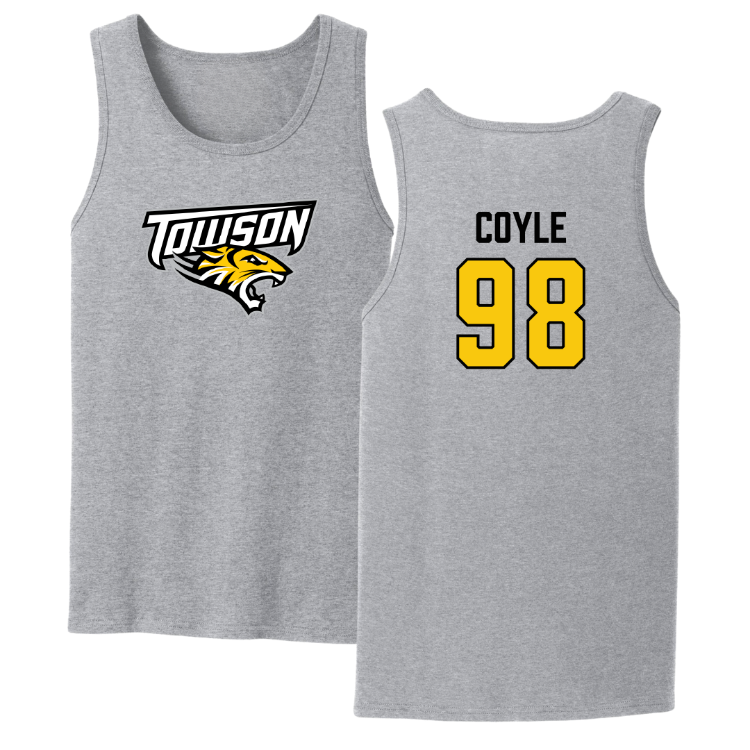 Towson University Football Sport Gray Tank Top - #98 Patrick Coyle