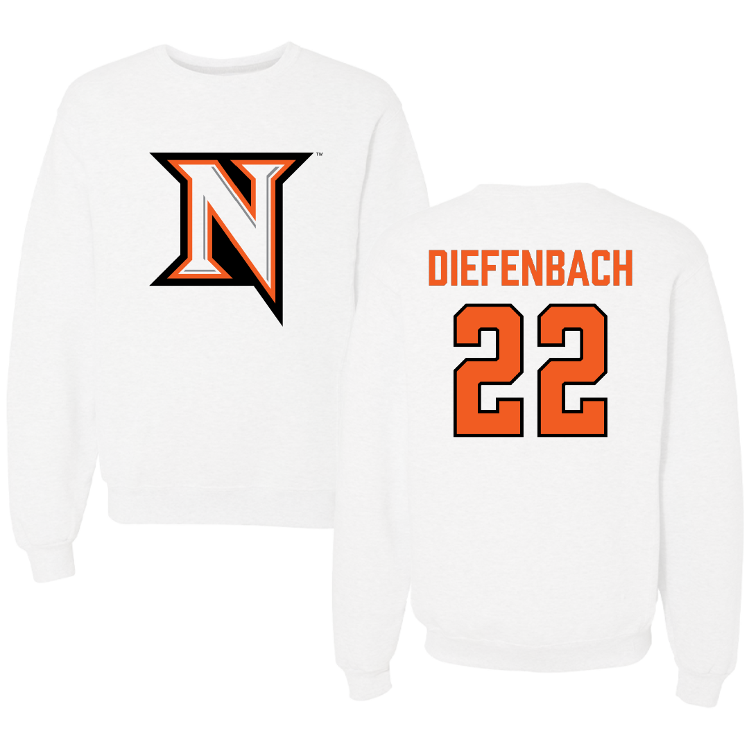 Northampton Community College Baseball White Crewneck - #22 Jared Diefenbach