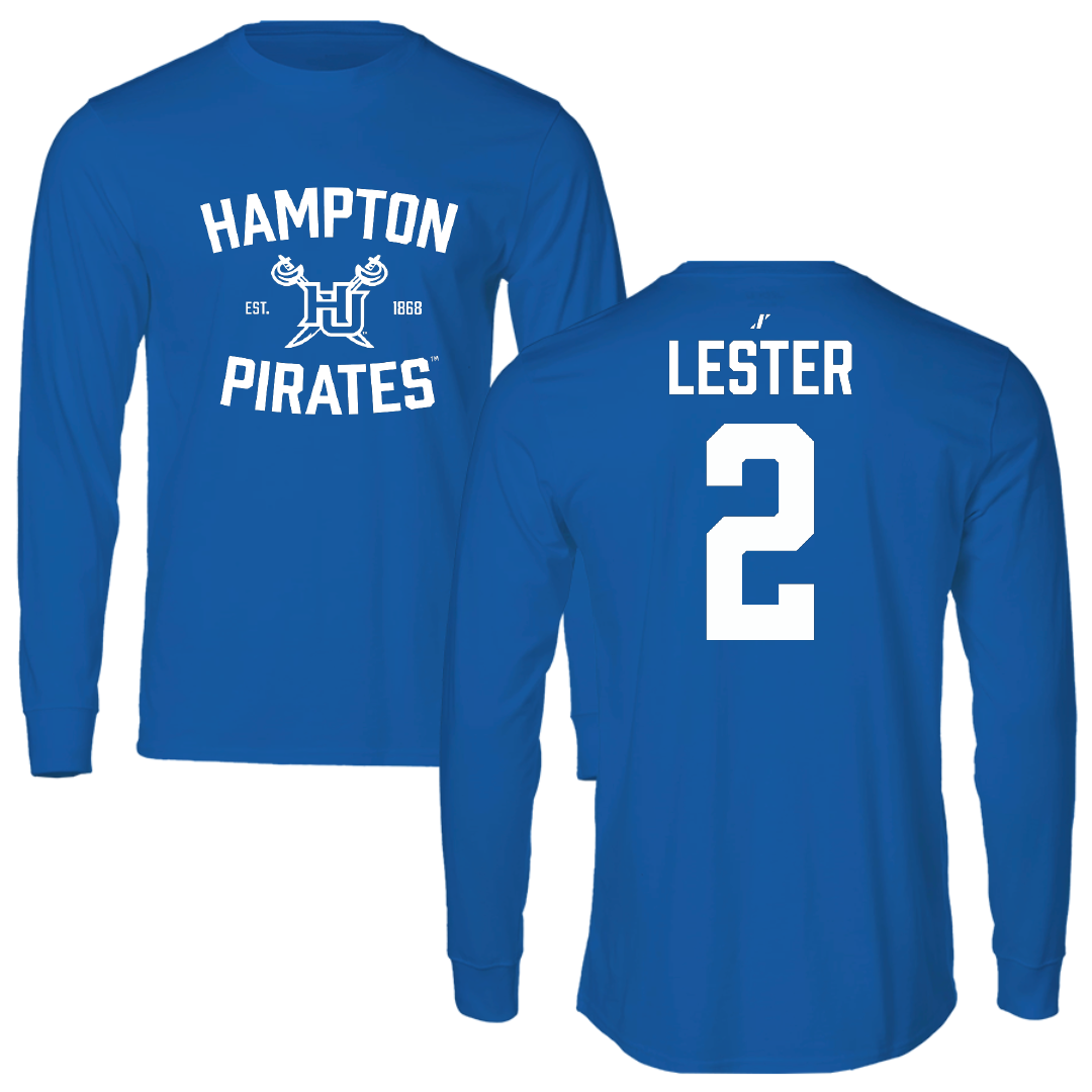 Hampton University Softball Blue General Performance Long Sleeve - #2 Ava Lester