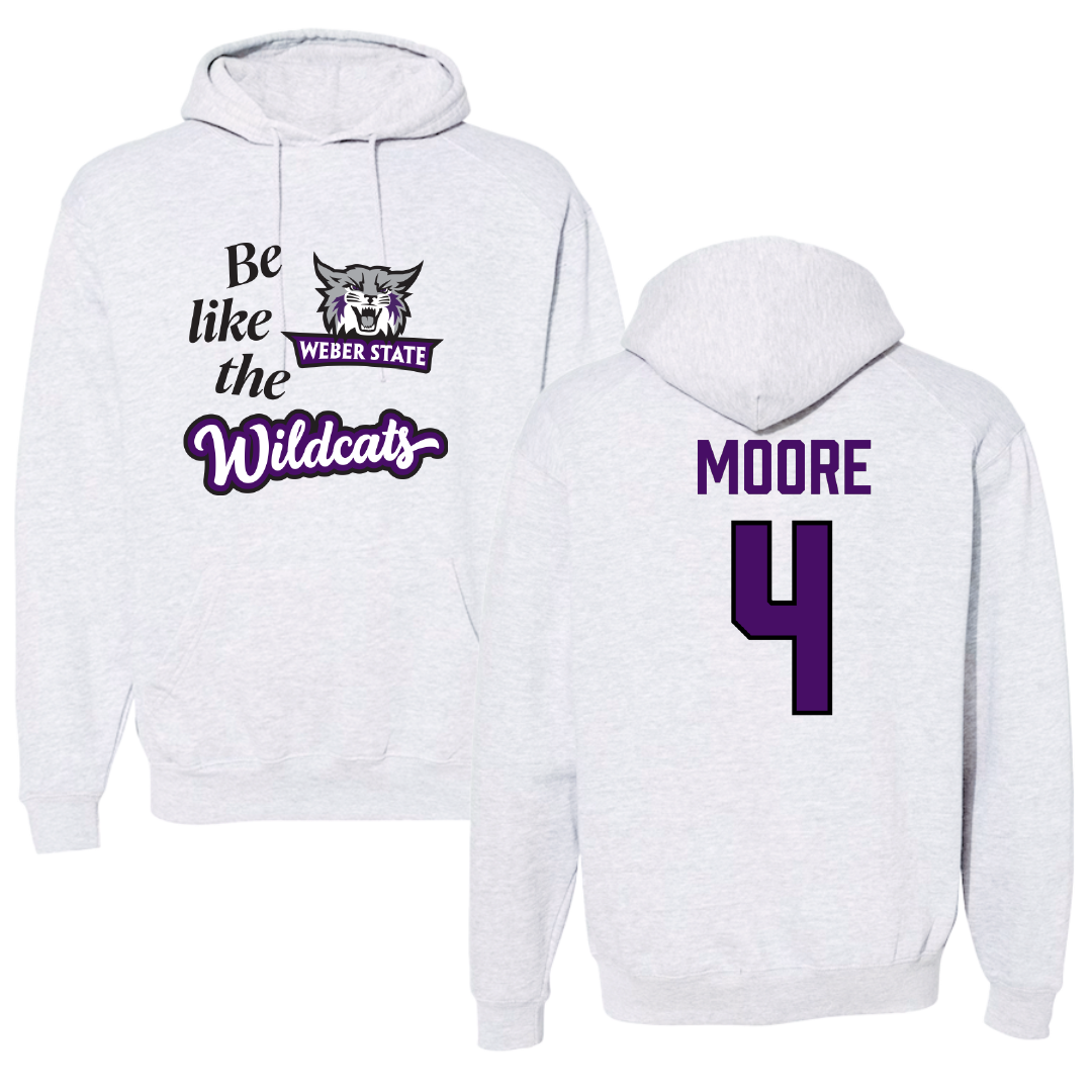 Weber State University Basketball Light Gray Be Like Us Hoodie - #4 Anthony Moore
