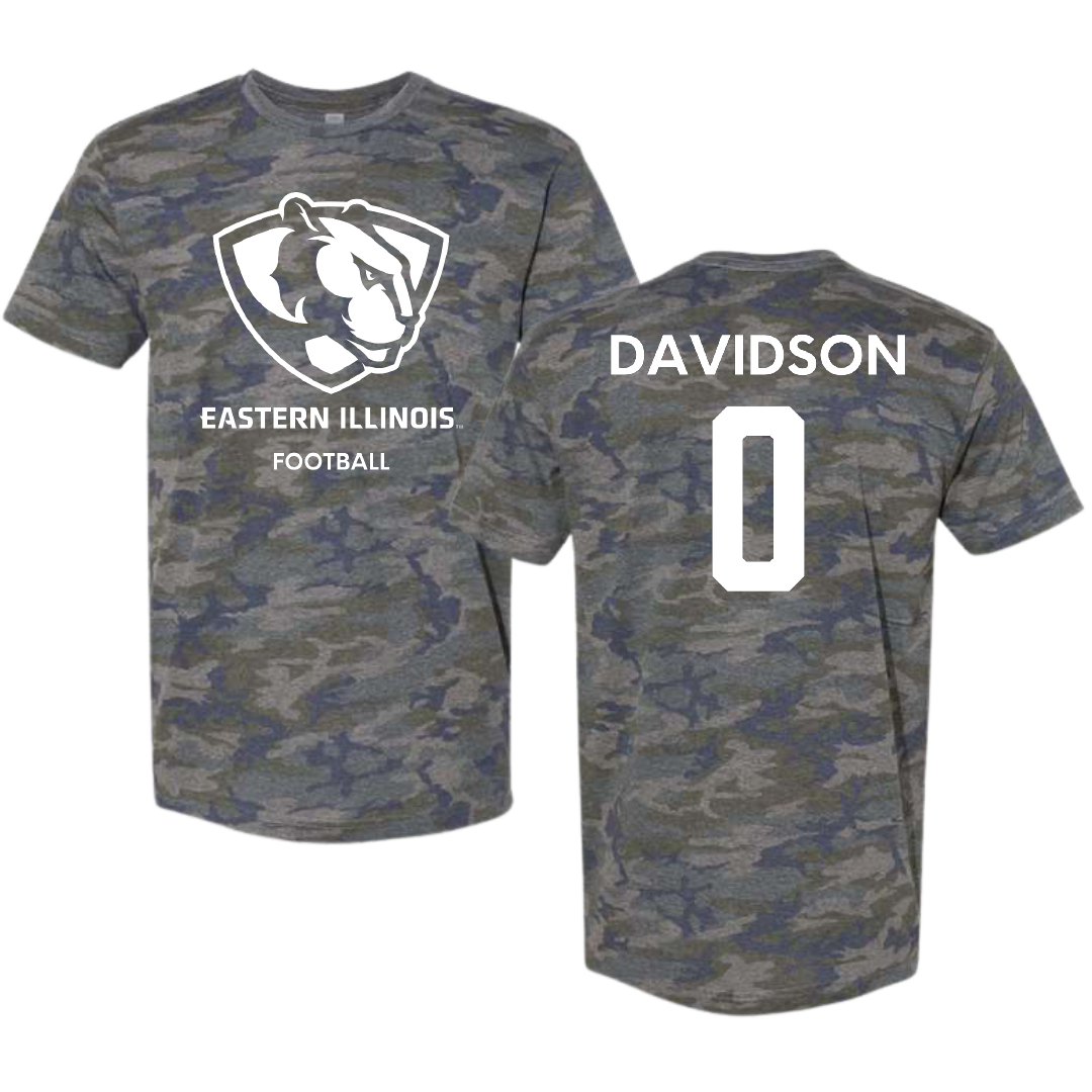 Eastern Illinois University Football Vintage Camo Tee - #0 Cody Davidson