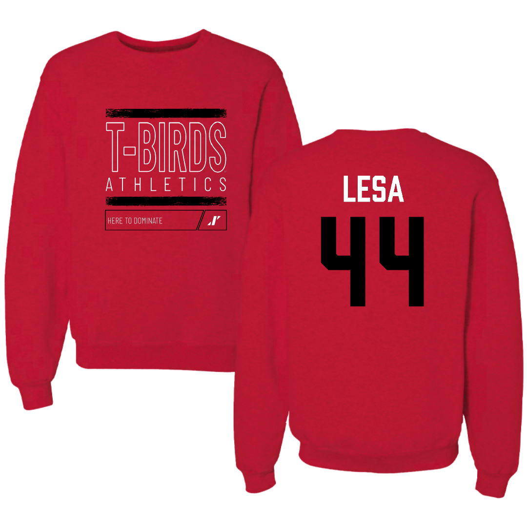 Southern Utah University Football Red Dominate Crewneck - #44 Logalima Lesa