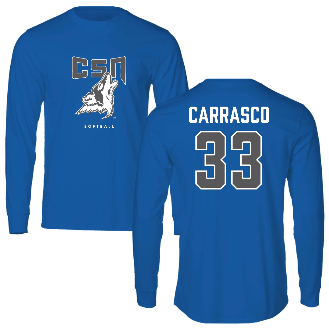 College of Southern Nevada Softball Blue Long Sleeve - #33 Nicole Carrasco