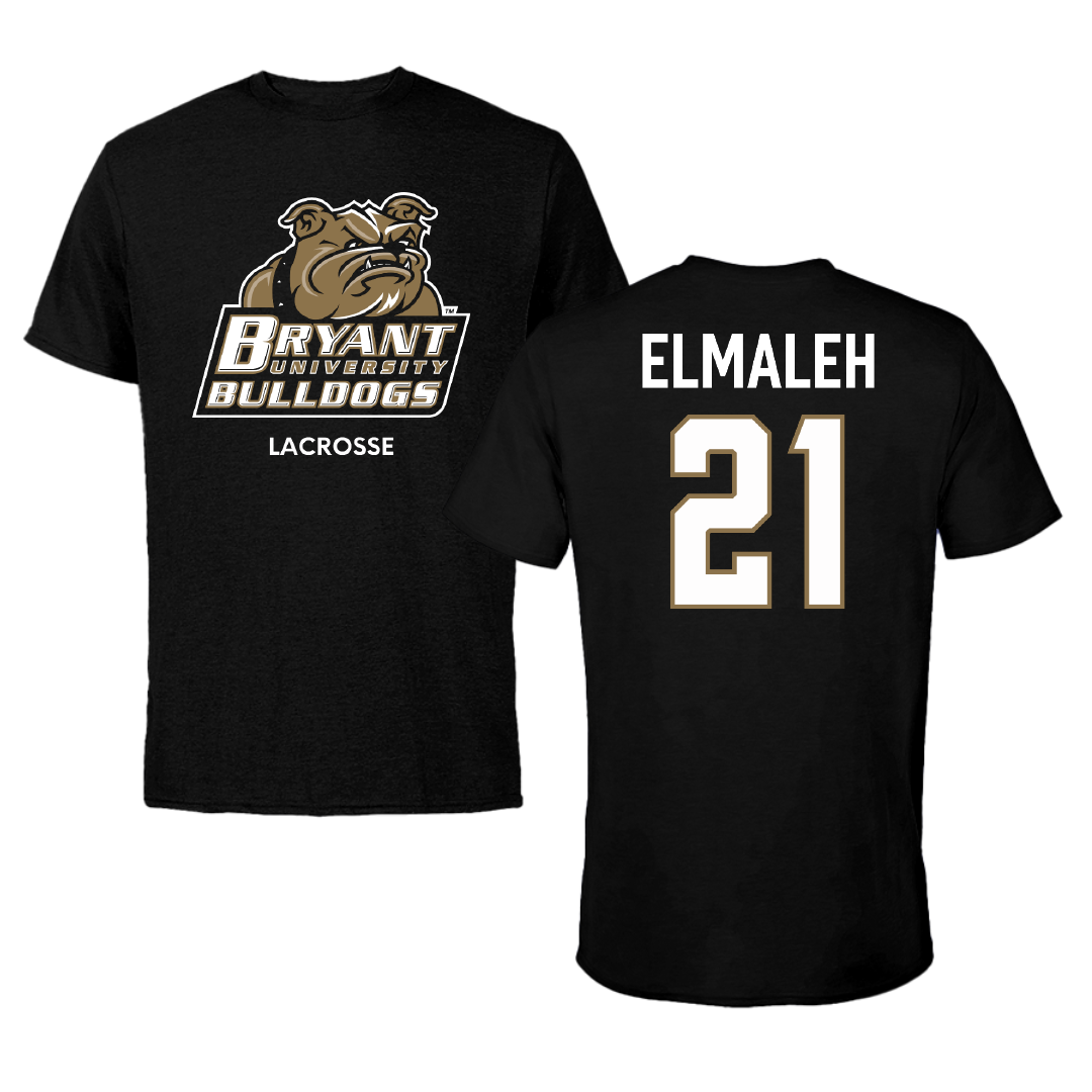 Bryant University Lacrosse (M) Black Tee - #21 Luca Elmaleh