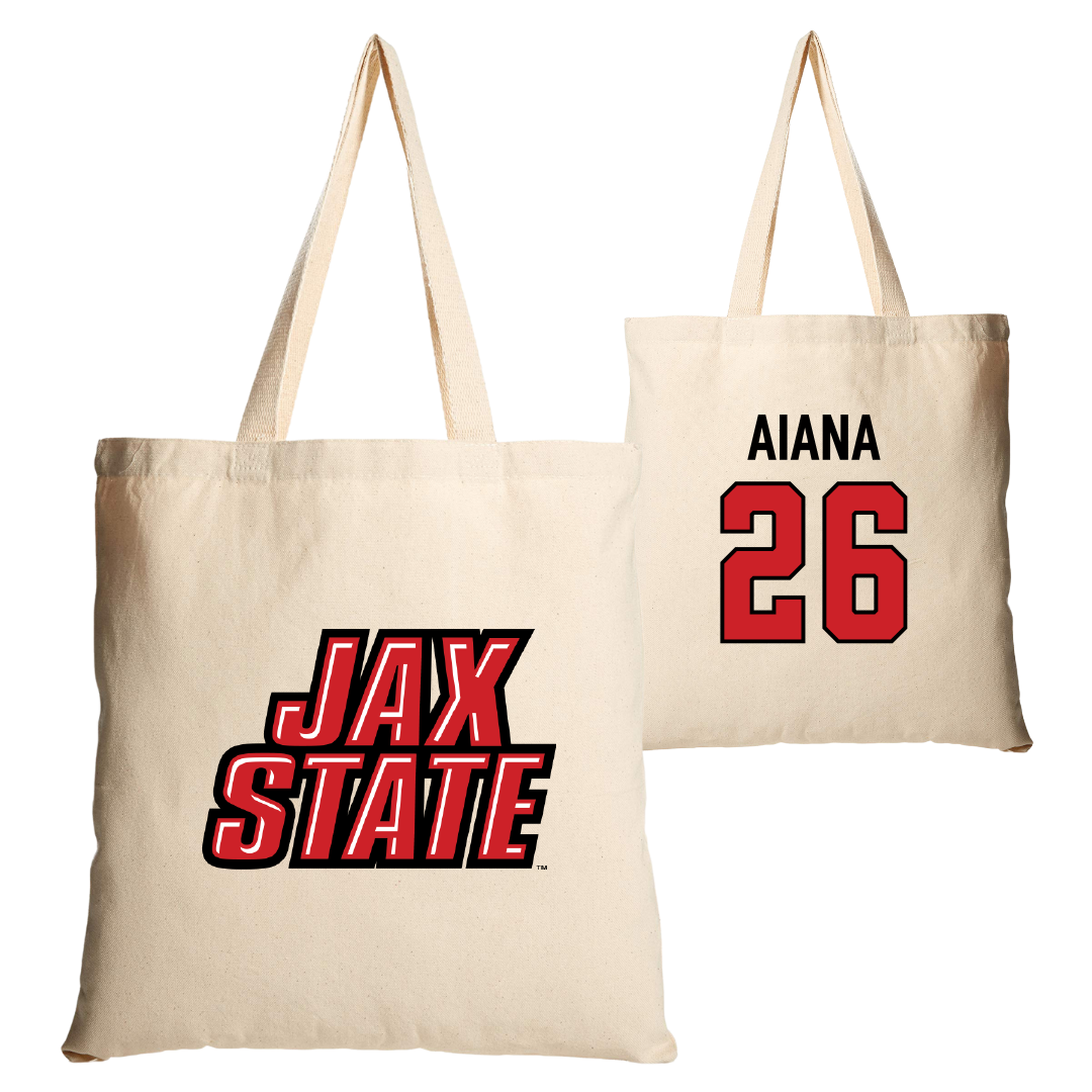 Jacksonville State University Volleyball Tan Canvas Tote Bag - #26 Hana Aiana