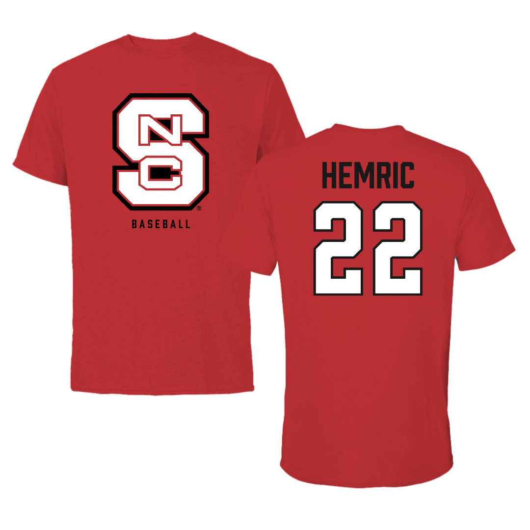 North Carolina State University Baseball Red Tee - #22 Luke Hemric