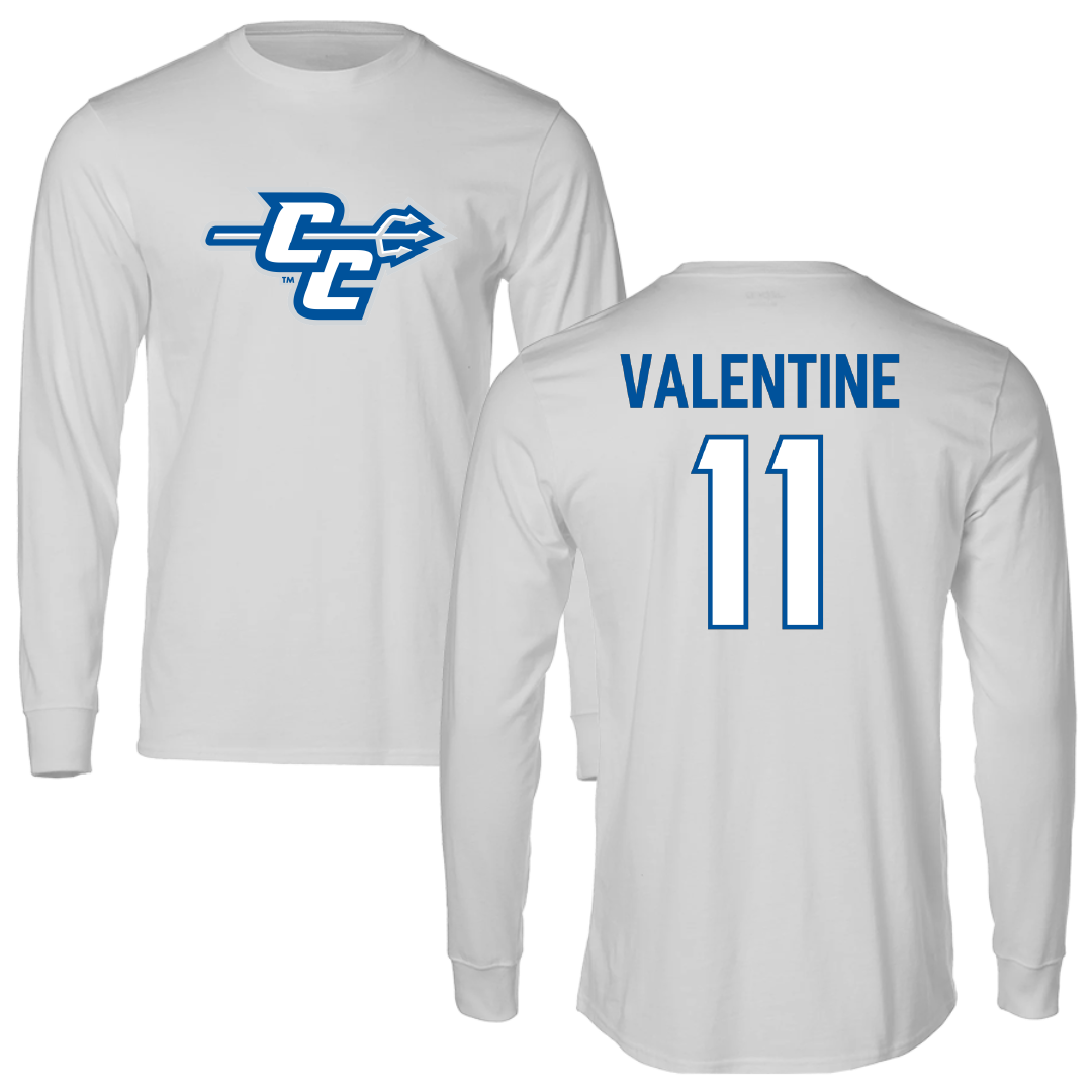 Central Connecticut State University Baseball Light Gray Performance Long Sleeve - #11 Donte Valentine