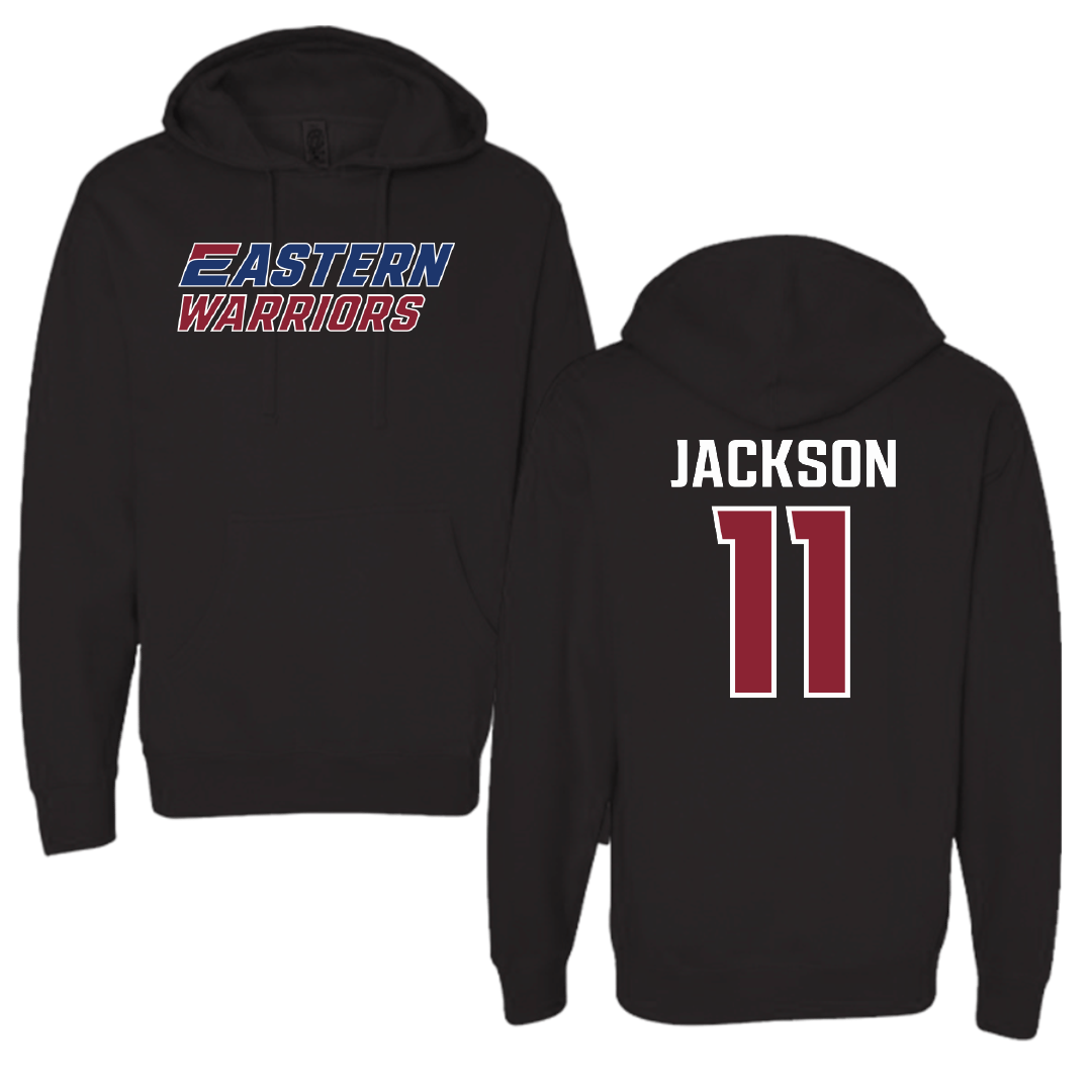 Eastern Connecticut State University Baseball Black Hoodie - #11 Dylan Jackson
