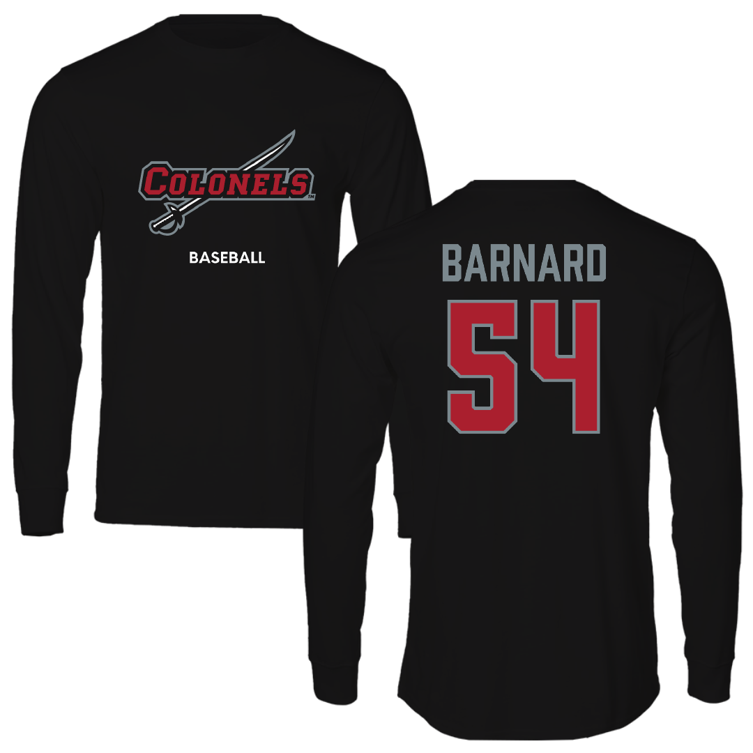 Nicholls State University Baseball Black Colonels Performance Long Sleeve - #54 Reeves Barnard