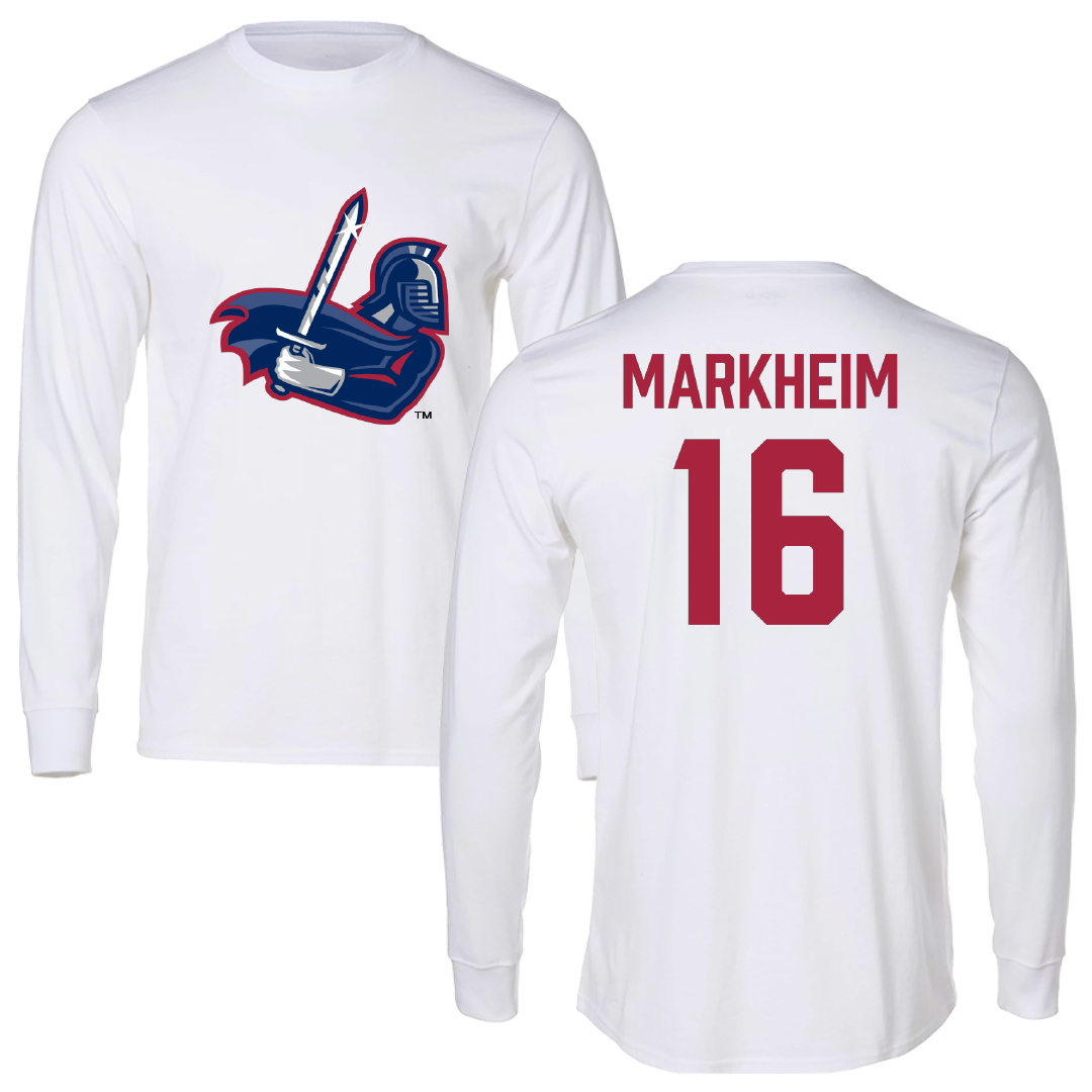 Sterling College Baseball White Performance Long Sleeve - #16 Paxton Markheim