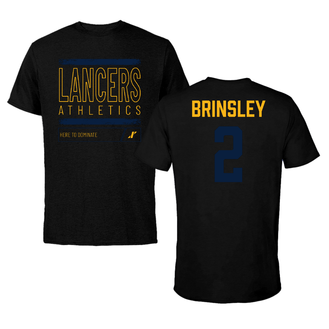 Mount Marty University Football Black Dominate Performance Tee - #2 James Brinsley