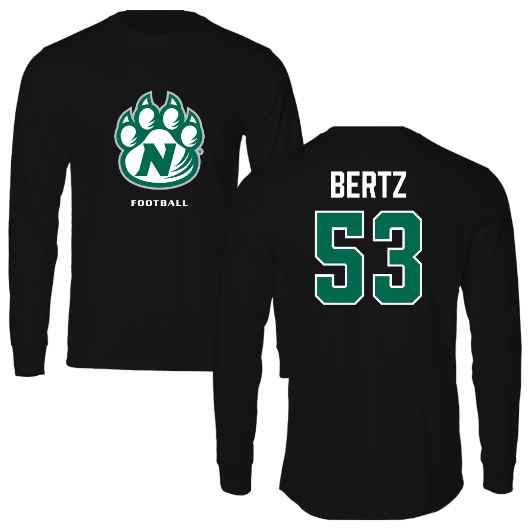 Northwest Missouri State University Football Black Performance Long Sleeve - #53 Eli Bertz