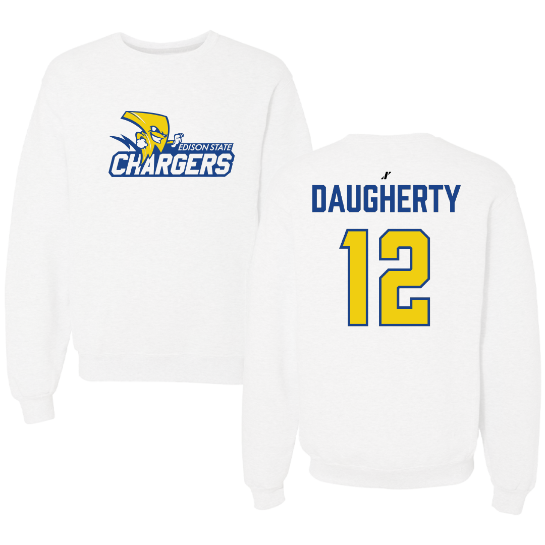 Edison State Community College Softball White Crewneck - #12 Kasidi Daugherty