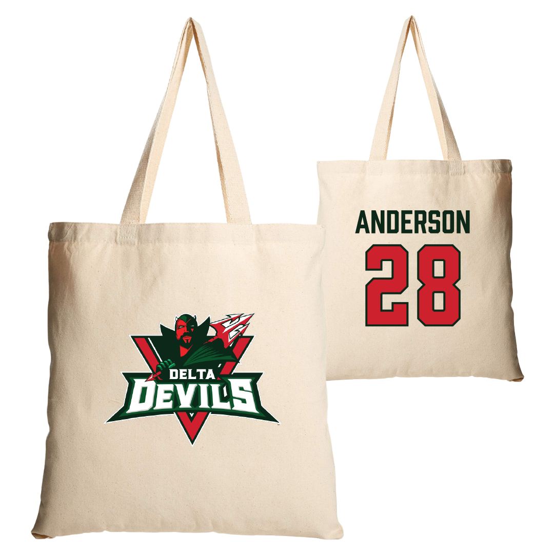 Mississippi Valley State University Football Tan Canvas Tote Bag - #28 Jordan Anderson