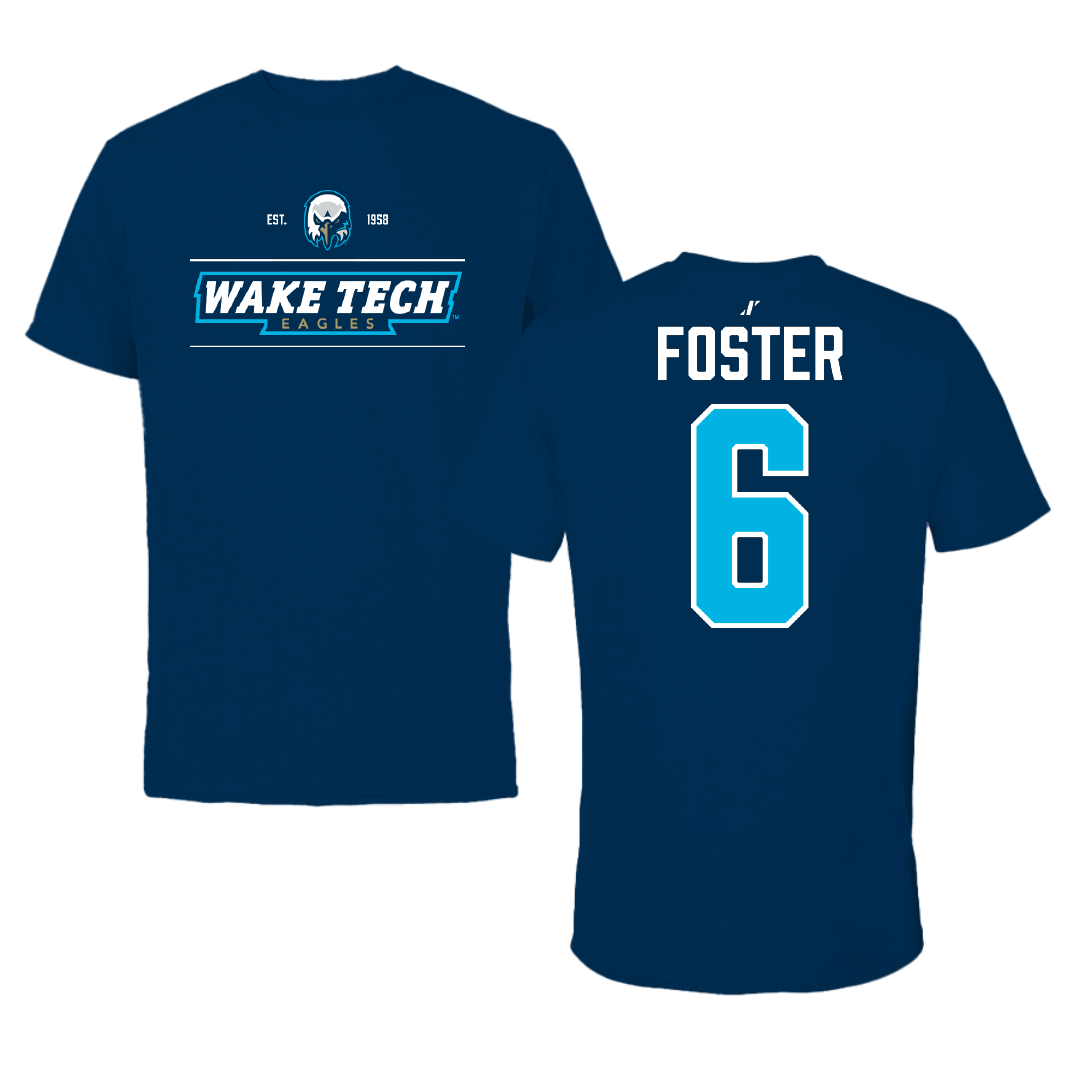 Wake Tech Community College Softball Navy General Performance Tee - #6 Brianne Foster