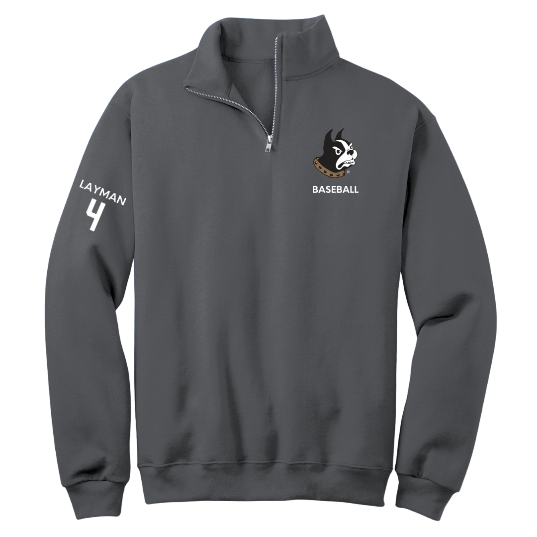 Wofford College Baseball Dark Gray Quarter-Zip - #4 James Layman