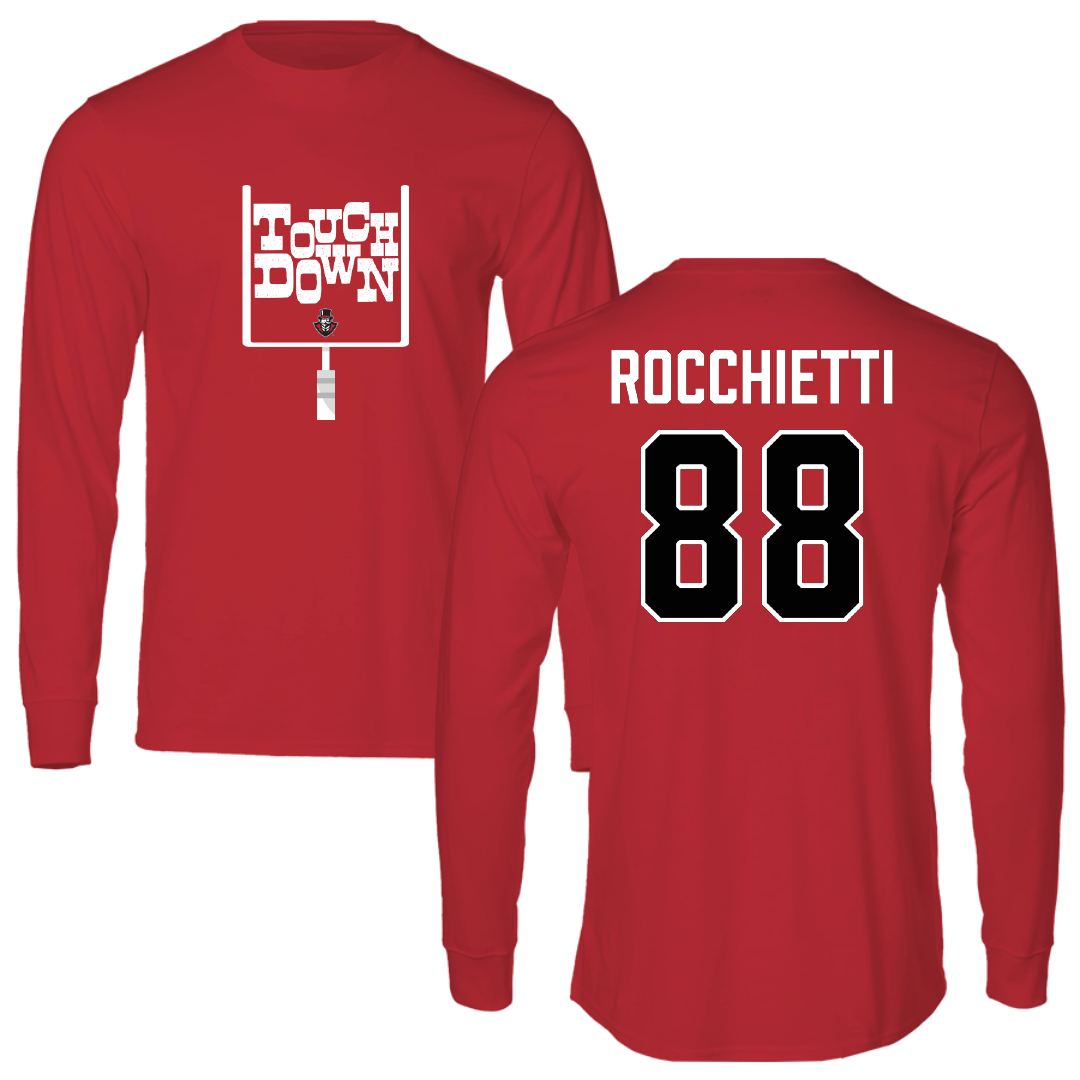 Austin Peay State University Football Red Touchdown Long Sleeve - #88 Corey Rocchietti