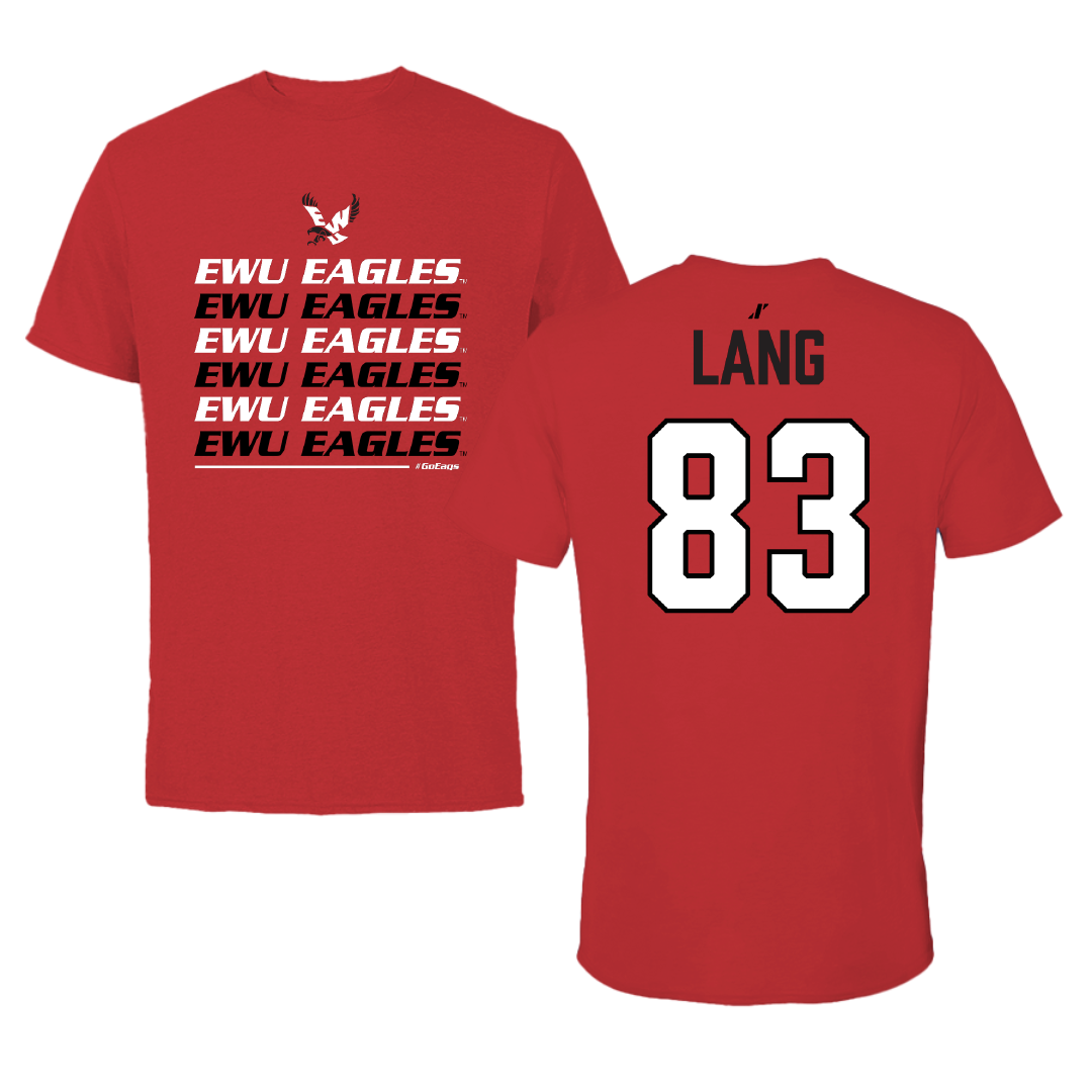 Eastern Washington University Football Red General Performance Tee - #83 Rylin Lang