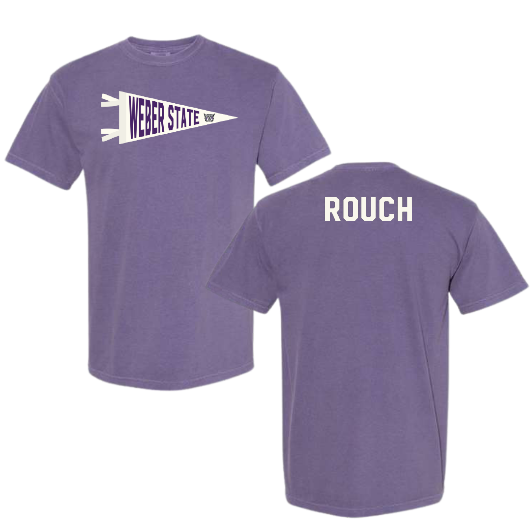 Weber State University Cheer Purple Pennant Comfort Colors Tee - Brooke Rouch
