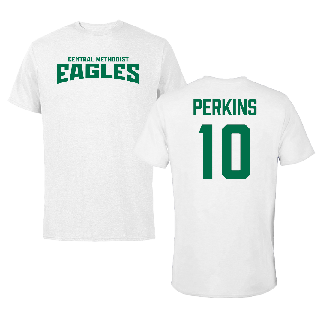 Central Methodist University Basketball White Classic Tee - #10 Markus Perkins