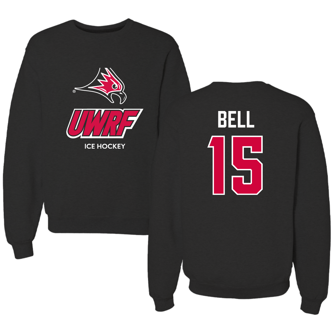 University of Wisconsin-River Falls Ice Hockey (W) Black Crewneck - #15 Katherine Bell