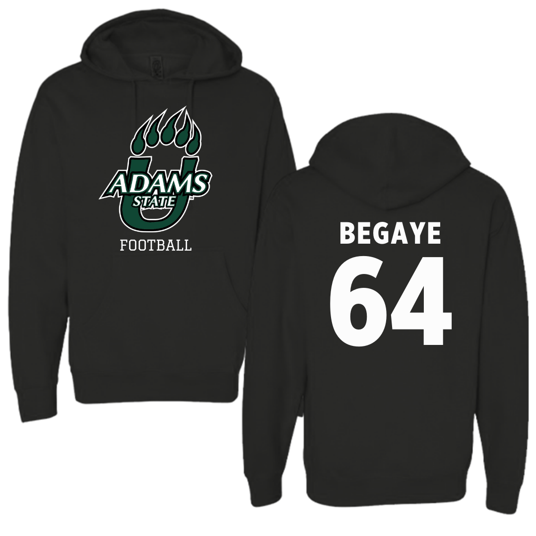 Adams State University Football Black Hoodie - #64 Tillton Begaye