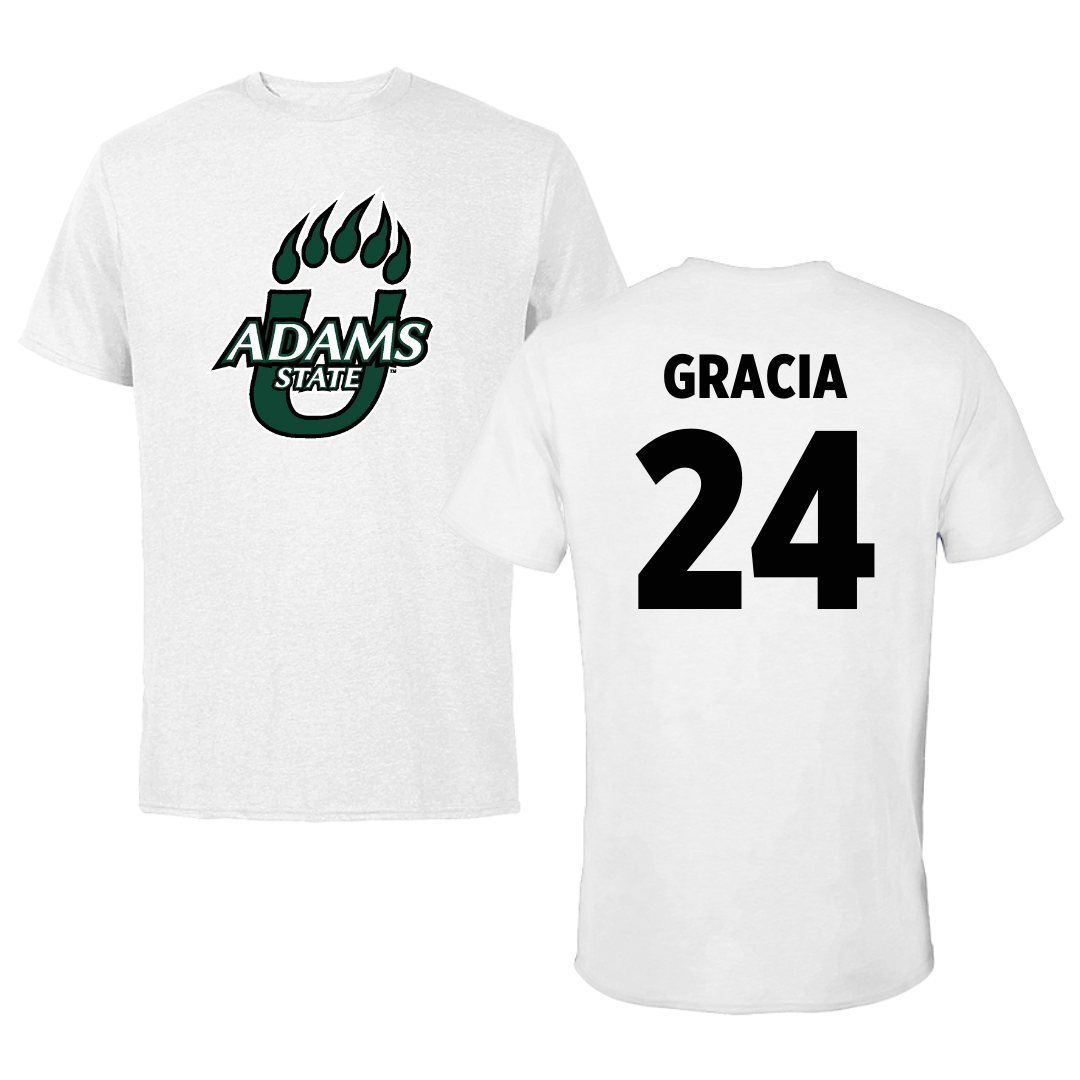 Adams State University Baseball White Tee - #24 Chris Gracia