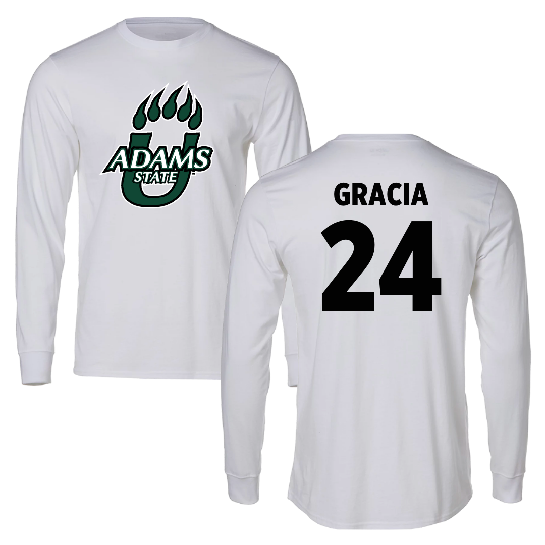 Adams State University Baseball White Long Sleeve - #24 Chris Gracia