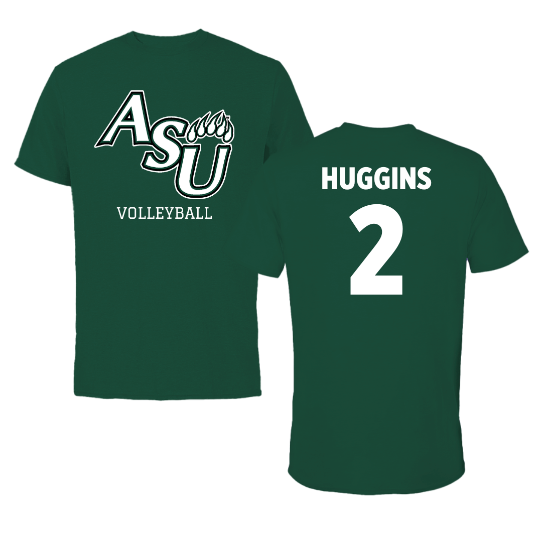 Adams State University Volleyball Green Tee - #2 Anna Huggins