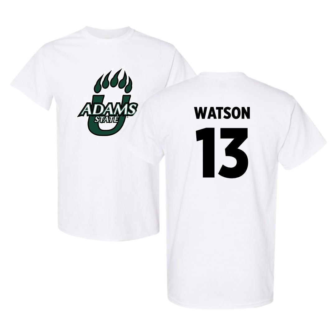 Adams State University Basketball White Tee - #13 Celina Watson